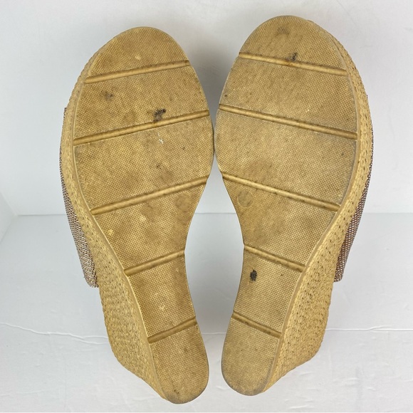 Seychelles size 10 Women’s Gold Metallic Espadrille Platform Wedge Sandals - Picture 7 of 9